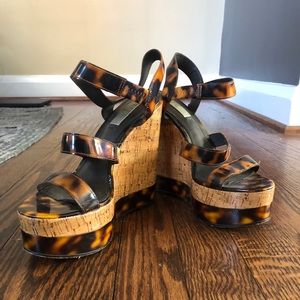 Ralph Lauren Teressa Patent Tortoise Shell Wedge